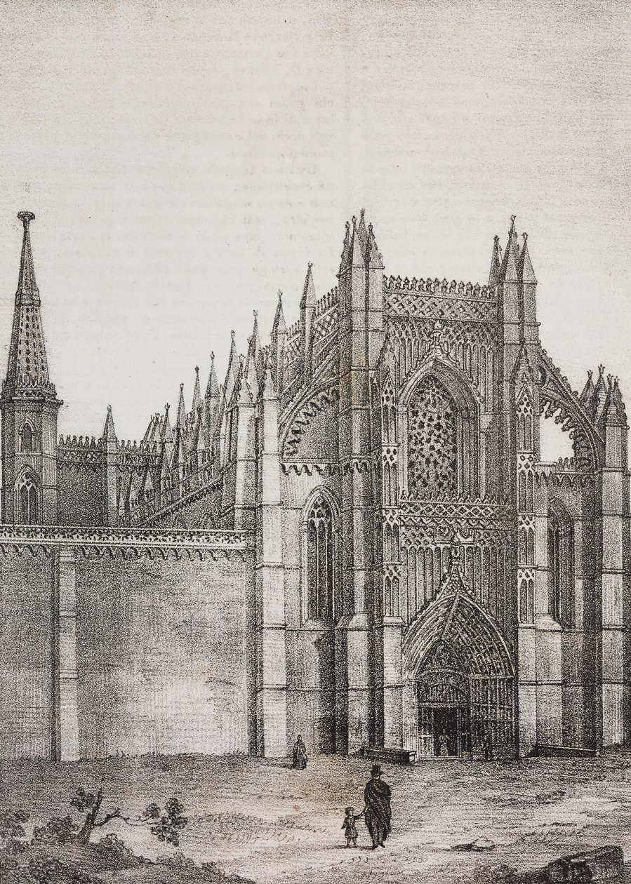 Batalha manastırı, Portekiz, Poliorama Pittoresco'dan Salvatore Puglia tarafından litografi, n 33, 22 Mart by Salvatore Puglia