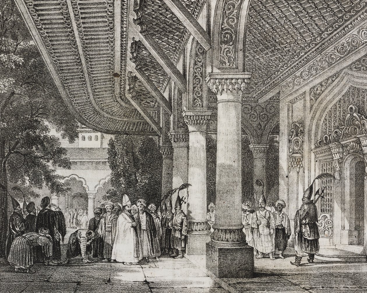 Serraglio'nun giriş holü, Türkiye, Doğu'daki story harem'den, Poliorama Pittoresco'dan litografi, n 12, Ekim 28 by Salvatore Puglia