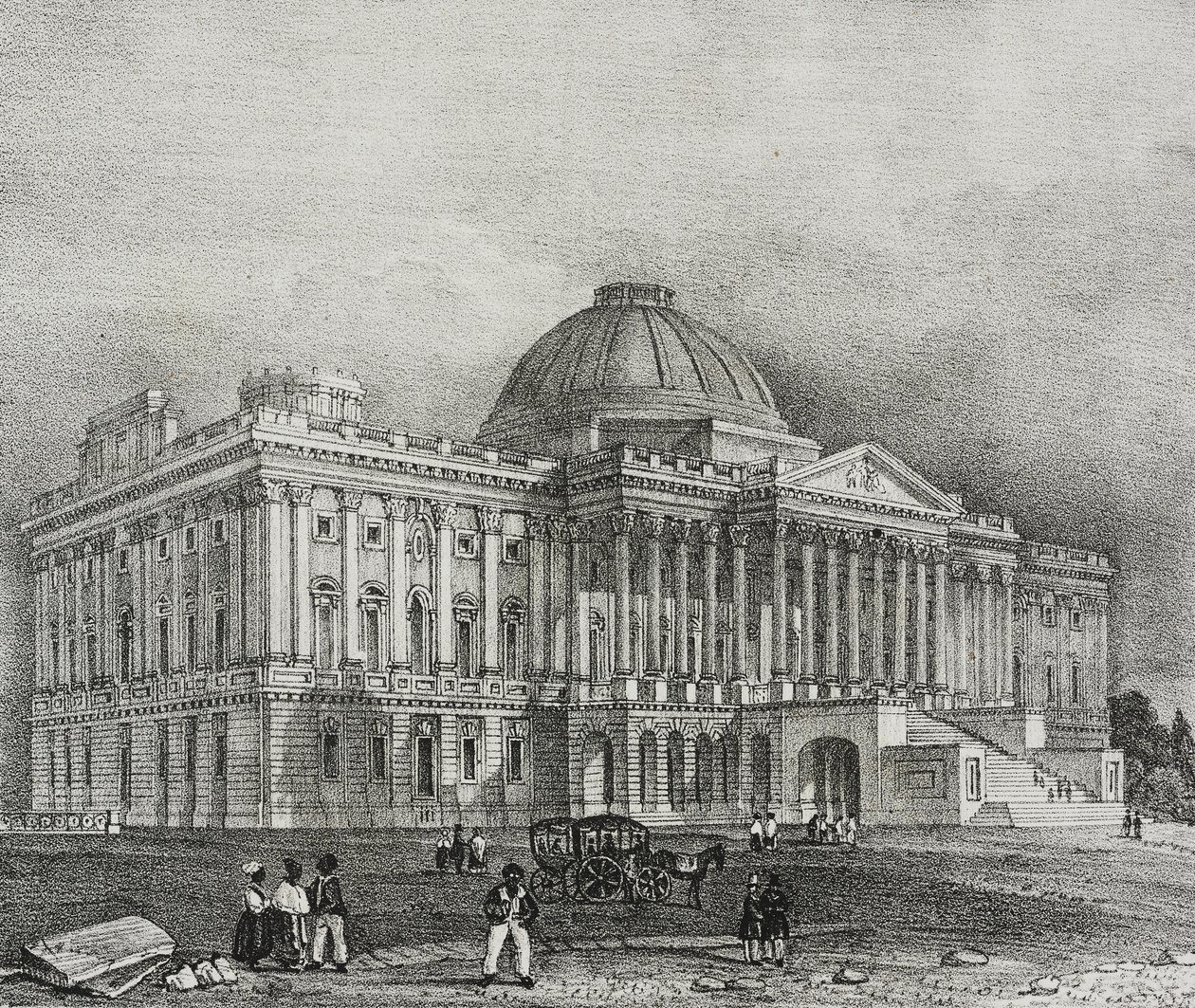 Washington, ABD'deki Capitol binasının cephesi, Poliorama Pittoresco'dan Salvatore Puglia tarafından litografi, n 42, 28 Mayıs by Salvatore Puglia