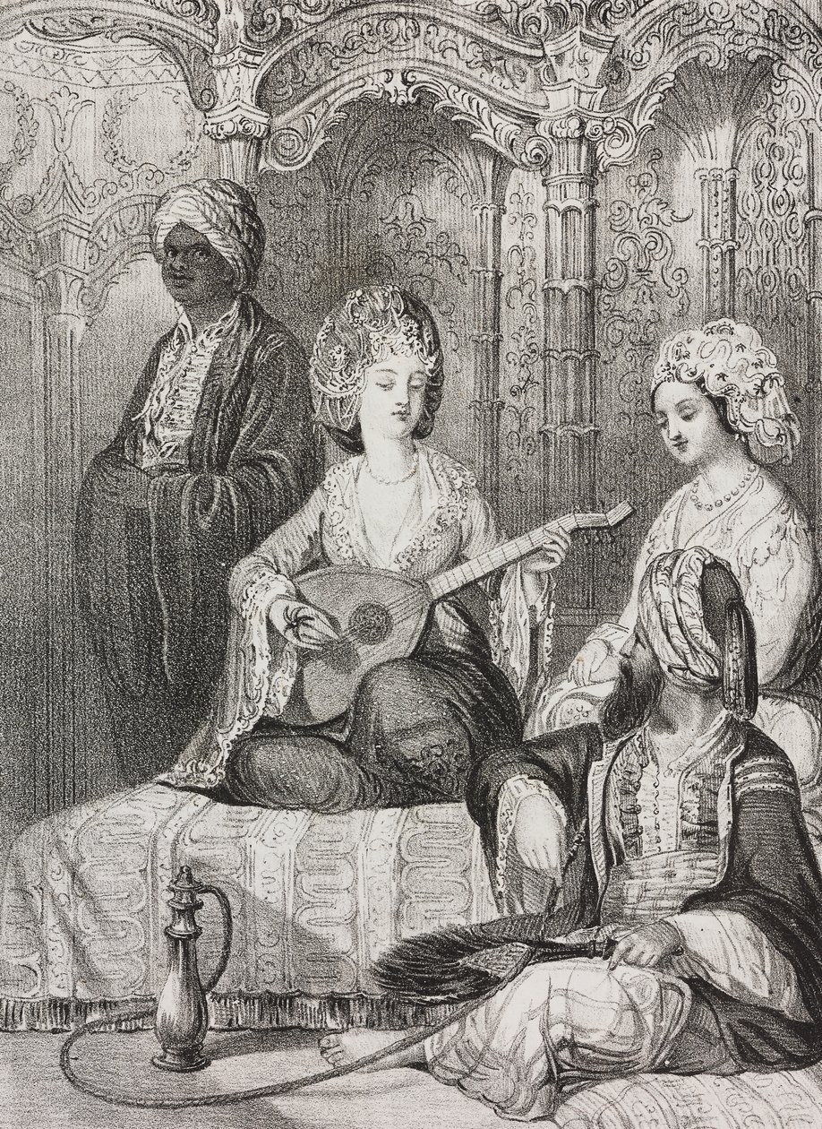 Doğu'da Harem, Poliorama Pittoresco'dan Salvatore Puglia tarafından litografi, n 2, 19 Ağustos by Salvatore Puglia