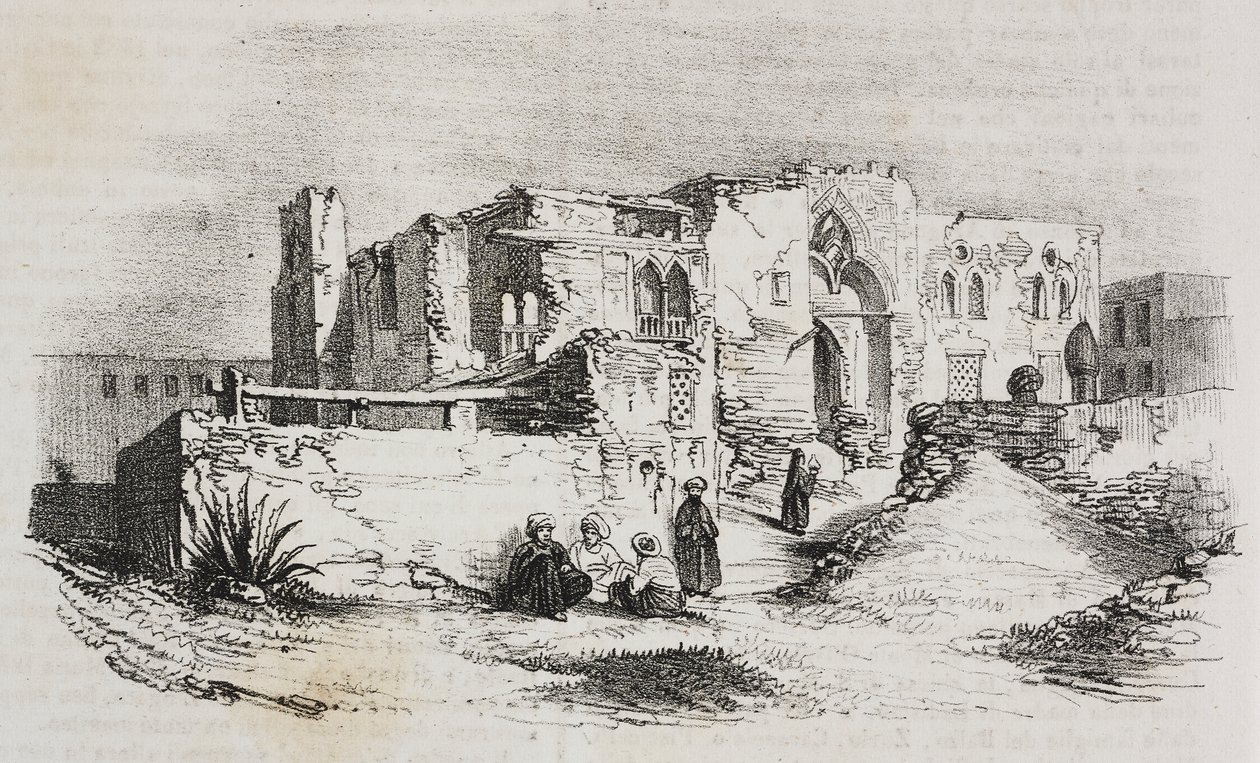 Louis IX'un Mısır, Mansura'da hapsedildiği ev, Poliorama Pittoresco'dan Salvatore Puglia tarafından litografi, n 9, Ekim 5 by Salvatore Puglia