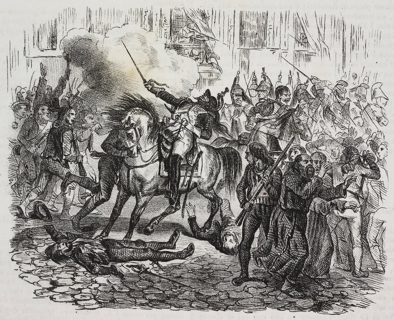 Madrid İsyanı, Poliorama Pittoresco'dan Cesare Malpica (1804-1848) tarafından Napolyon Tarihinden Salvatore Puglia tarafından litografi, n 47, Temmuz 1 by Salvatore Puglia