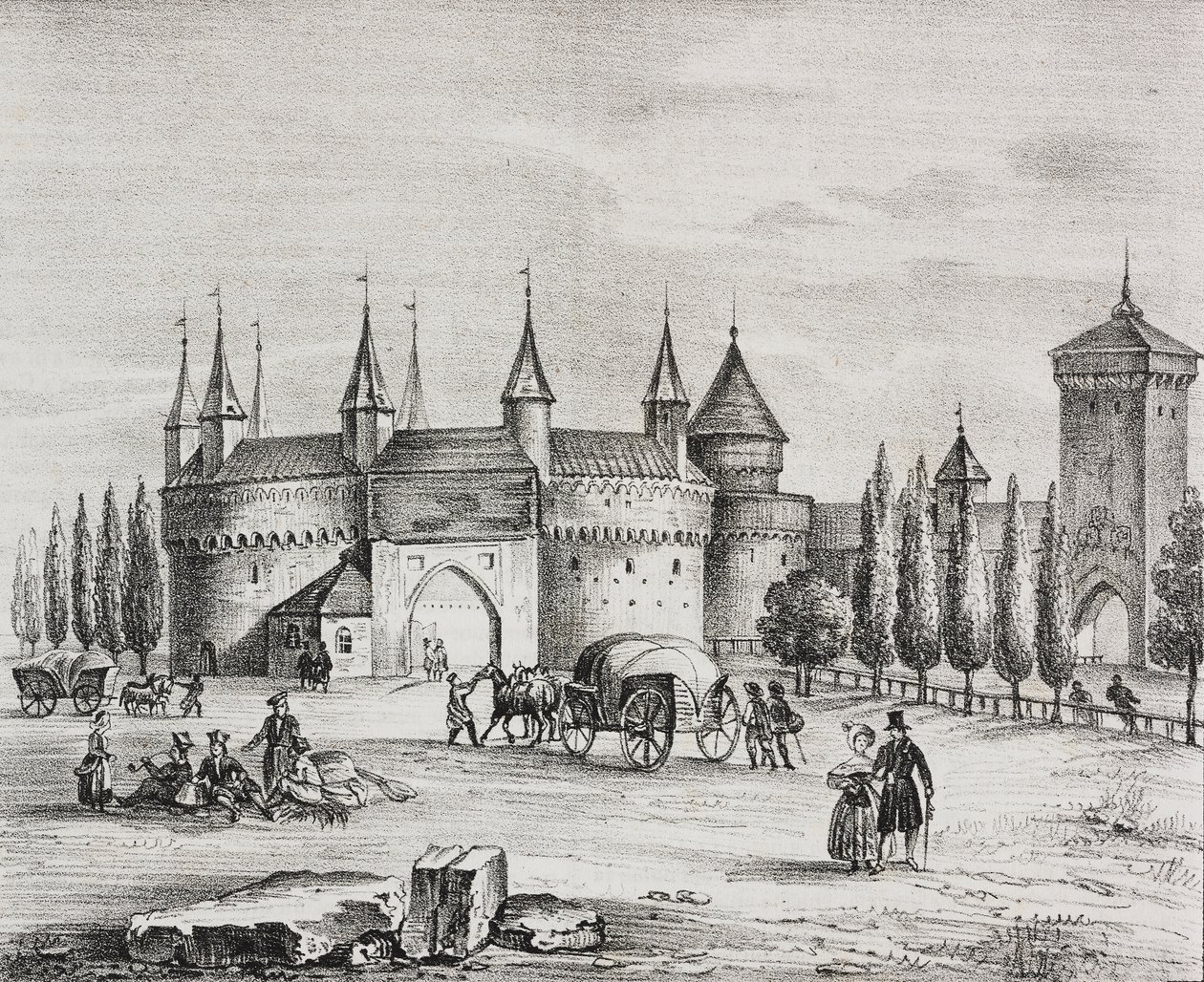 St Florian's Gate, Krakow, Polonya, Poliorama Pittoresco'dan Salvatore Puglia tarafından litografi, n 22, 4 Ocak by Salvatore Puglia