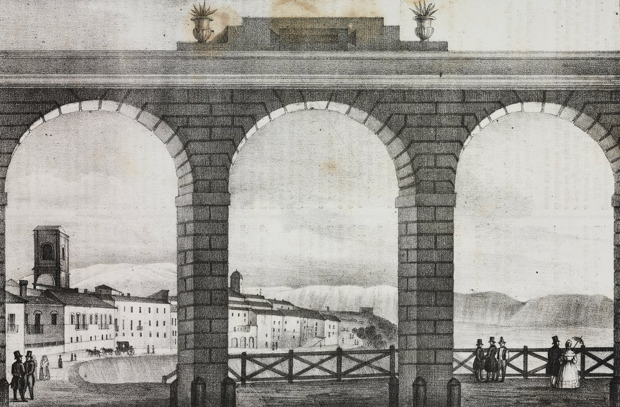 İtalya, Piazza Grande'den Chieti'nin görünümü, Poliorama Pittoresco'dan Salvatore Puglia'nın litografisi, n 2, 21 Ağustos by Salvatore Puglia