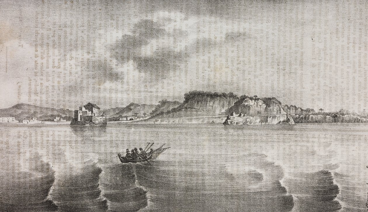 Posillipo'nun Coroglio yolundan görünümü, Campania, İtalya, Poliorama Pittoresco'dan Salvatore Puglia tarafından litografi, n 30, Mart 2 by Salvatore Puglia