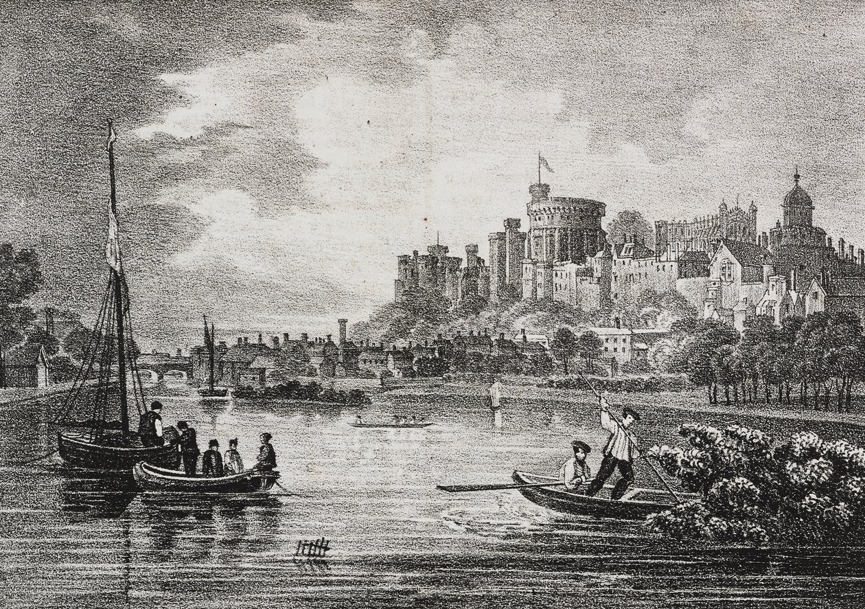 Windsor Kalesi'nin görünümü, İngiltere, Birleşik Krallık, Poliorama Pittoresco'dan Salvatore Puglia tarafından litografi, n 32, 15 Mart by Salvatore Puglia