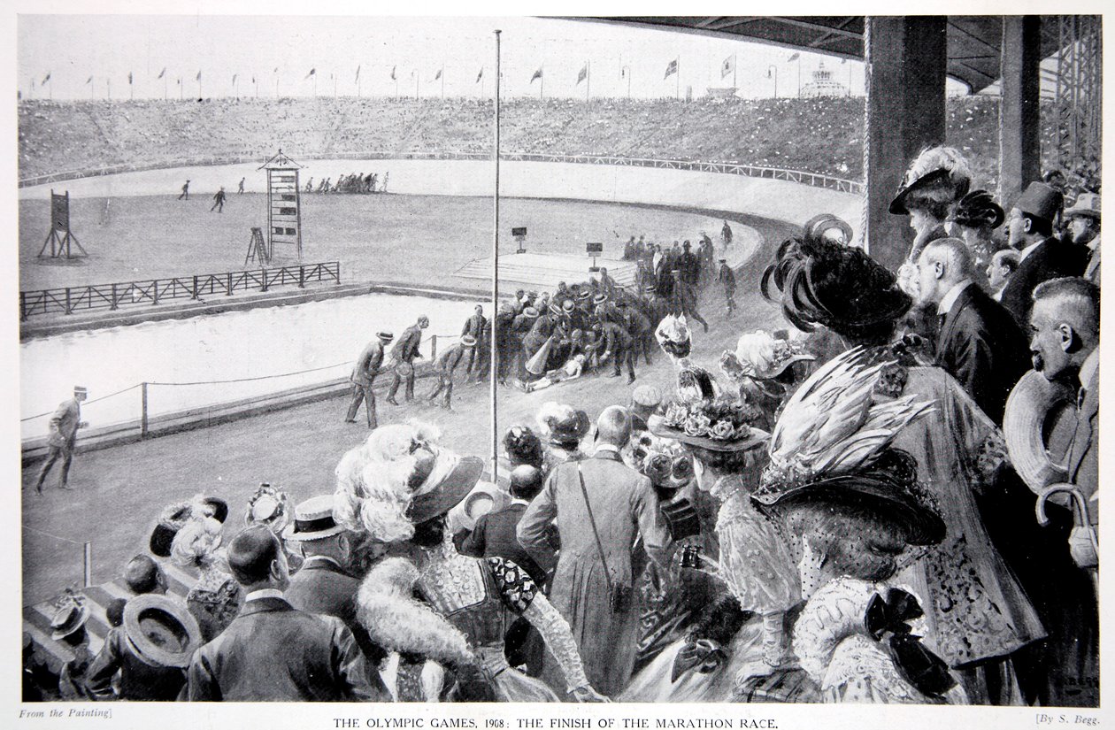 Maraton Yarışının Bitişi, Olimpiyat Oyunları, 1908 by Samuel Begg