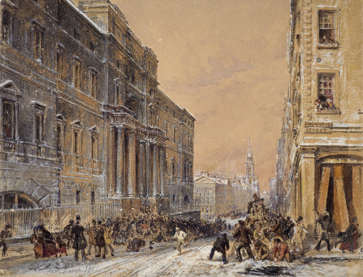 Edinburgh Üniversitesi Dışında Kartopu by Samuel Bough