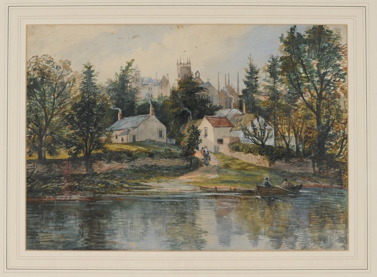 Wetheral Vapuru, 1840-43 (kağıt üzerinde wc) by Samuel Bough