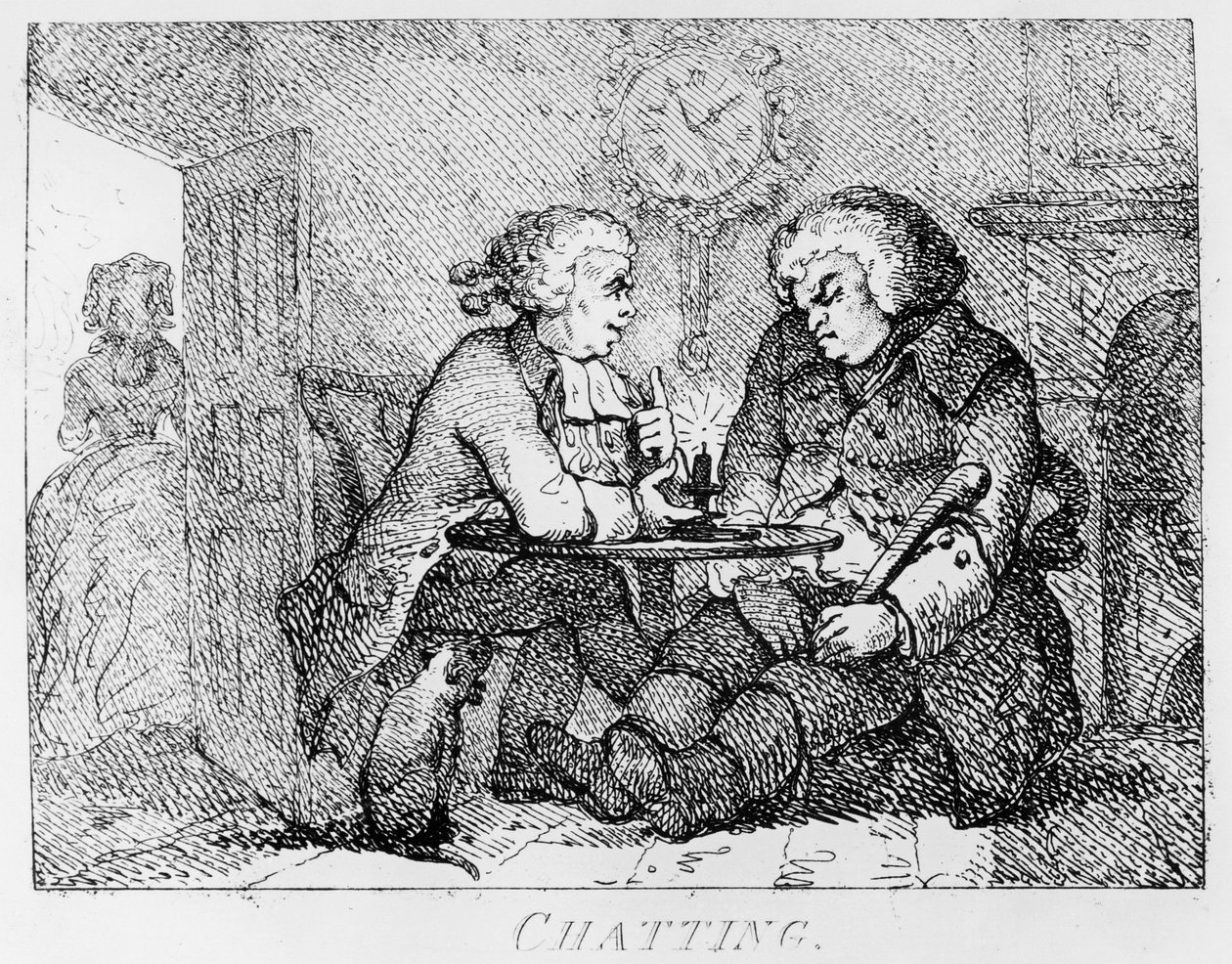 Sohbet, Thomas Rowlandson tarafından kazınmış 