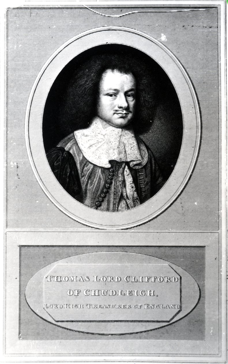 Thomas Clifford, Chudleigh 1. Baron Clifford, Edward Scriven tarafından kazınmış, 1820 by Samuel Cooper