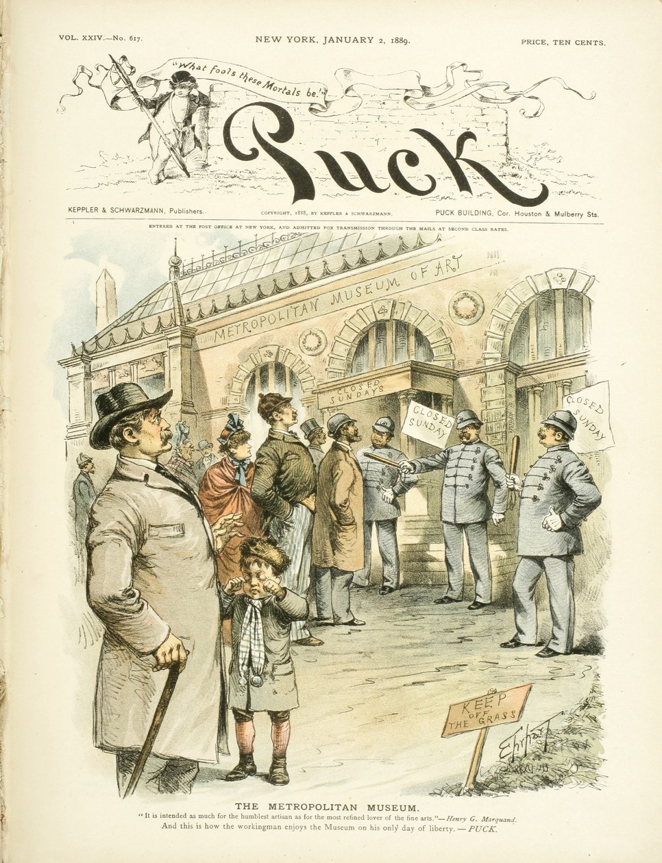 Metropolitan Sanat Müzesi, ...ve işçi müzeden böyle hoşlanır..., 1889 by Samuel D. Ehrhart