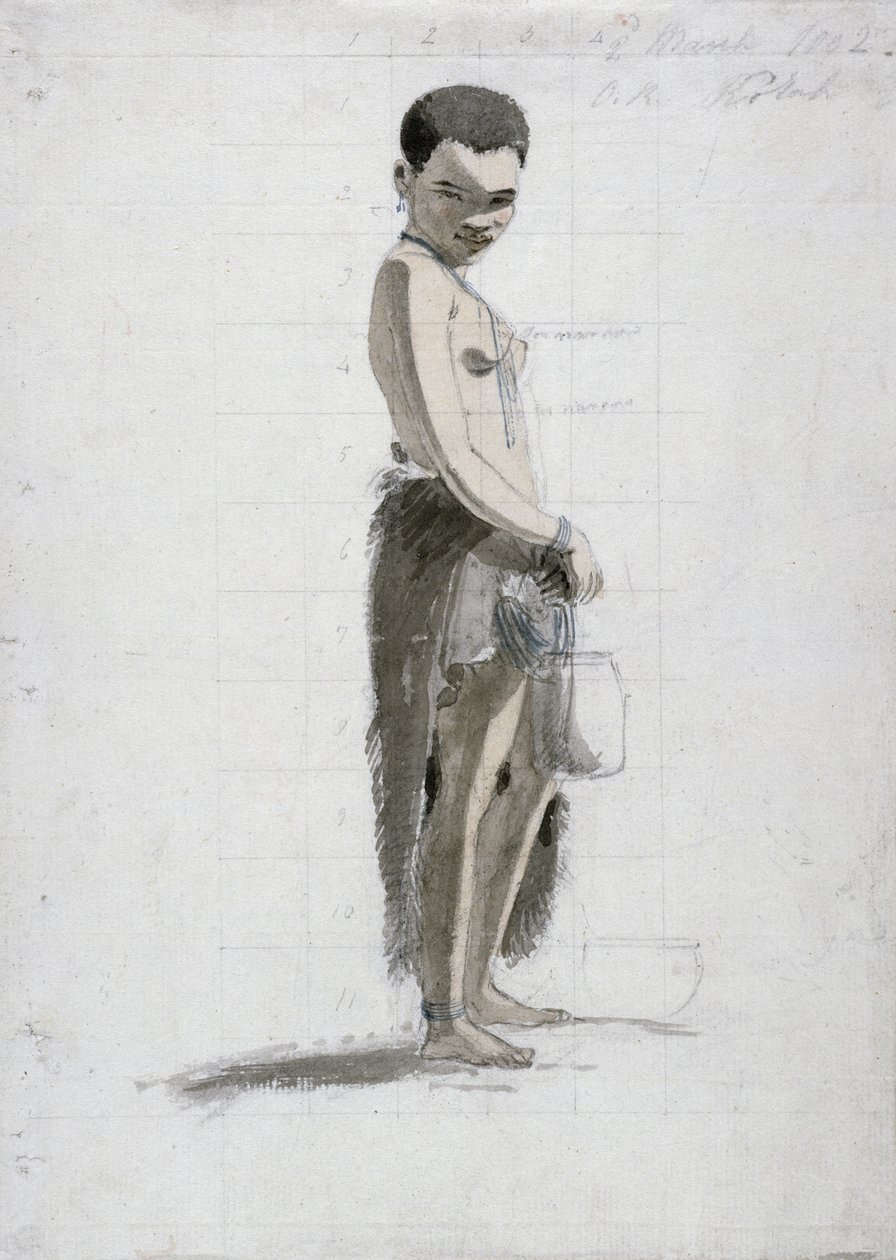 Kavanozlu Korah Kız, 1802 (kağıt üzerinde wc ve grafit) by Samuel Daniell