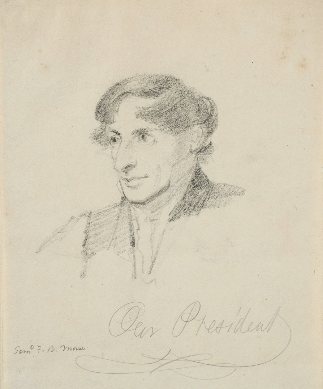 Başkanımız John Tyler, 1842 (krem dokuma kağıt üzerinde grafit) by Samuel Finley Breese Morse