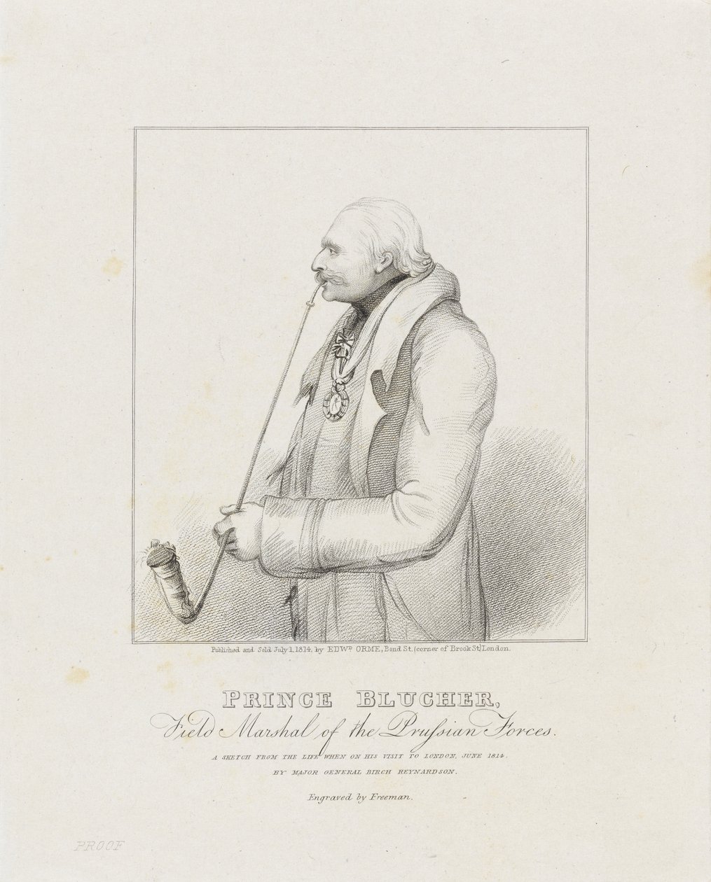 Prens Blucher, Prusya Kuvvetleri Mareşali, 1814 (baskı) by Samuel Freeman