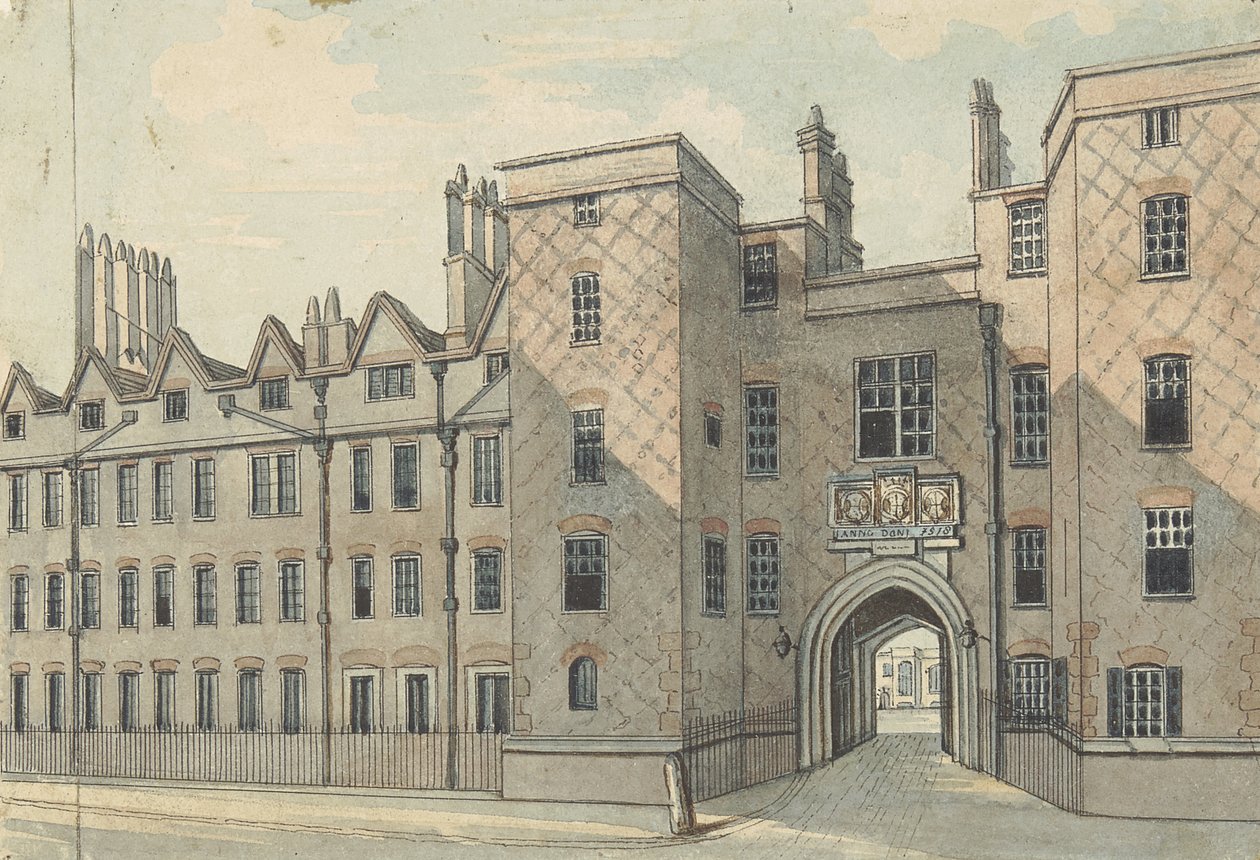 Lincolns Inn Gate (kağıt üzerinde grafit üzerine kalem ve mürekkepli wc) by Samuel Ireland