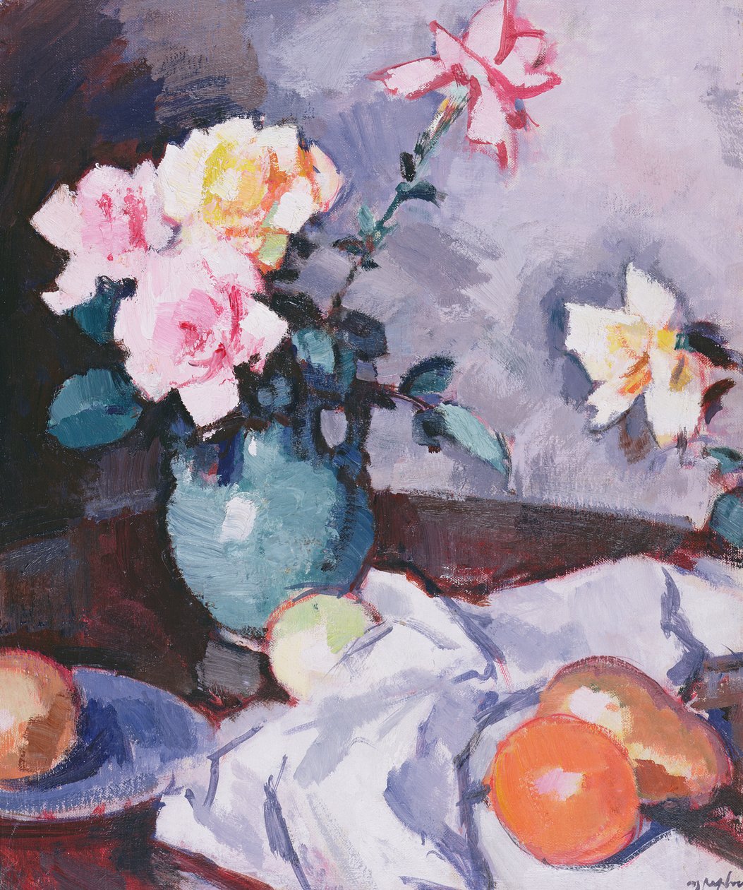 Yeşil Sürahideki Pembe Güller, c.1926 by Samuel John Peploe