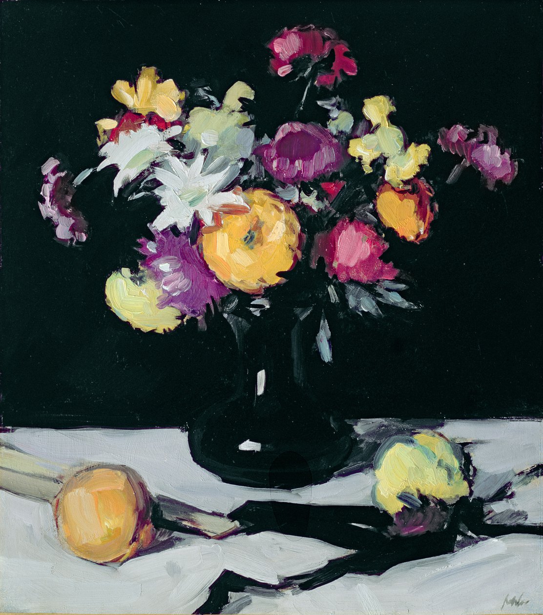 Siyaha Karşı Krizantemli Natürmort, 1912 dolayları by Samuel John Peploe