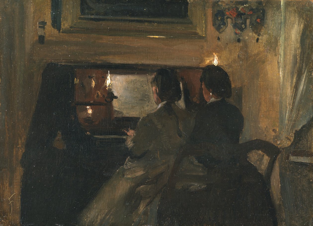 Düet (tahtaya serilmiş kağıt üzerine yağlı boya) by Samuel Luke Fildes