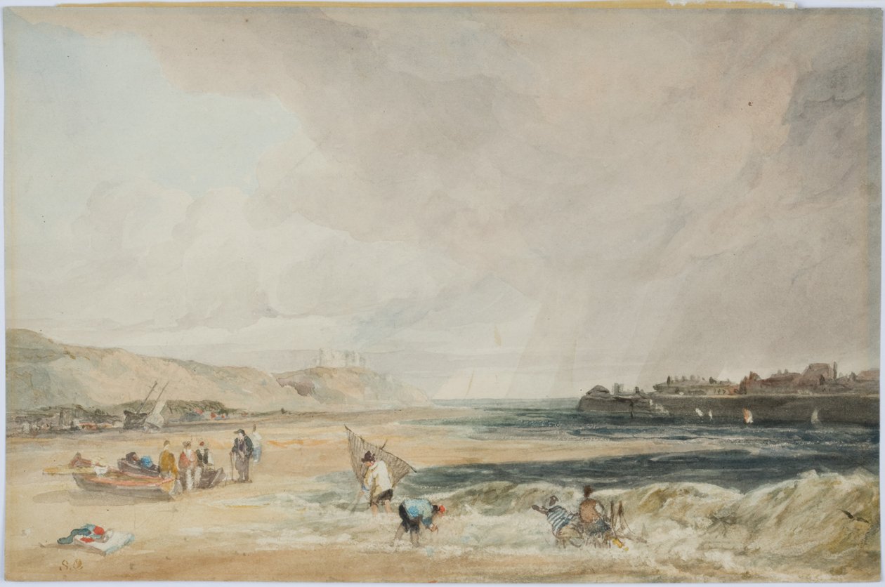 Whitby Castle (pencil und wc on paper) by Samuel Owen