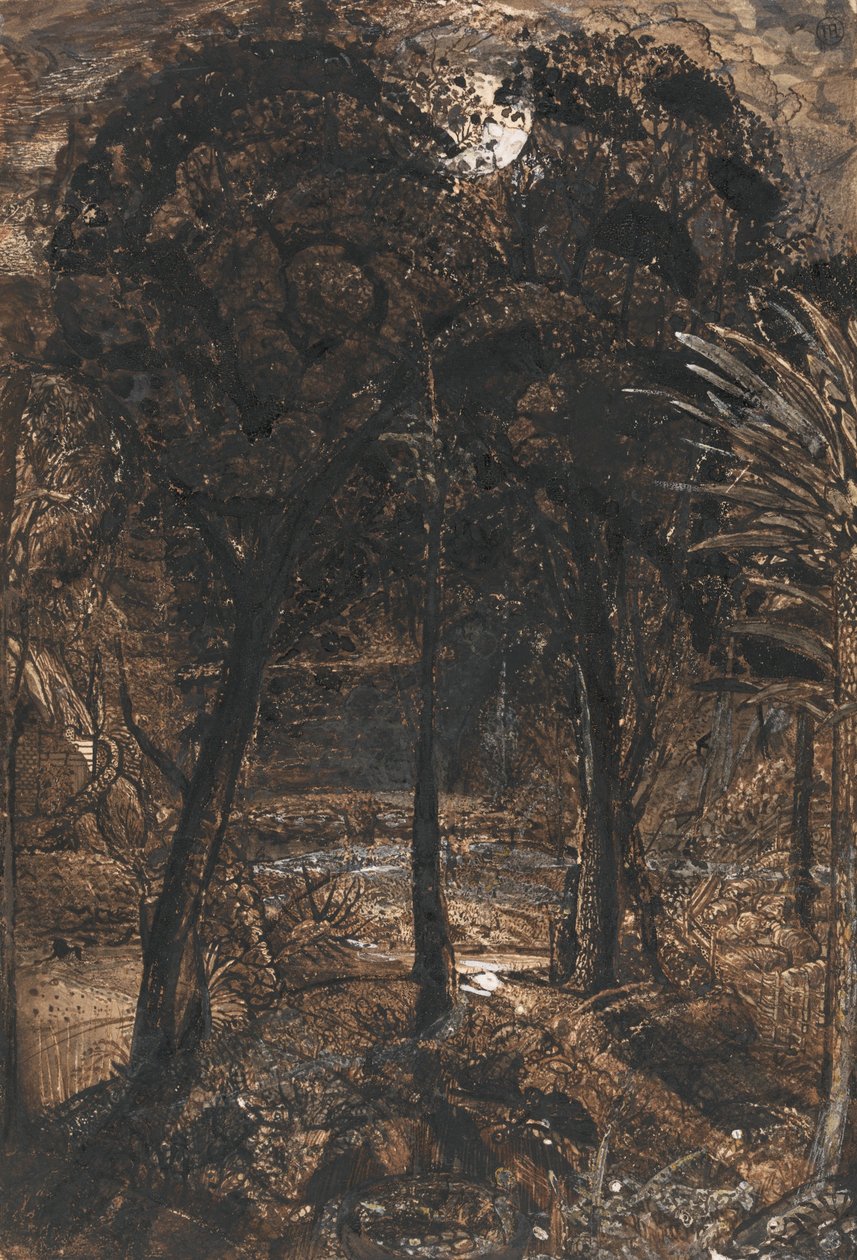 Sarma Bir Nehir ile Mehtaplı Bir Sahne by Samuel Palmer
