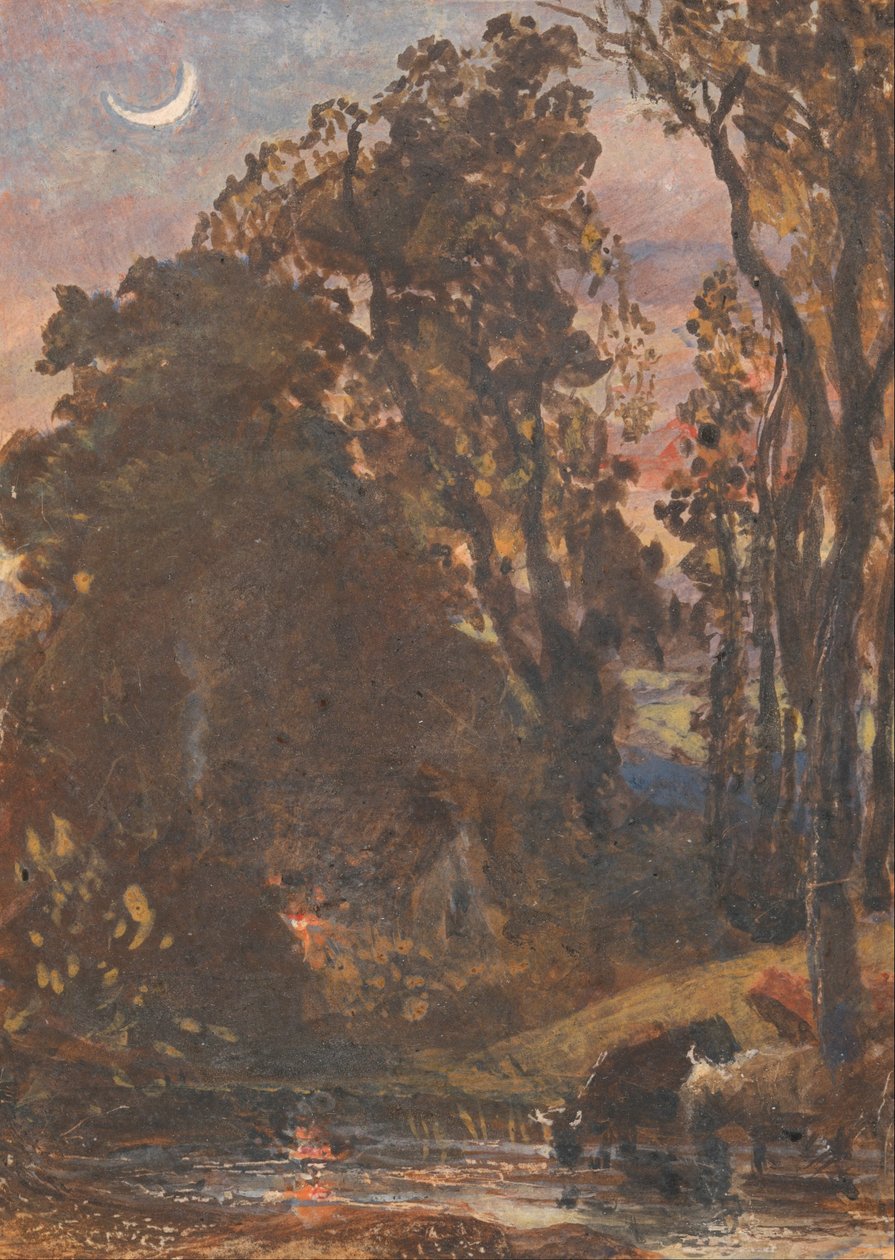 Akşam, Sığır Sulama by Samuel Palmer