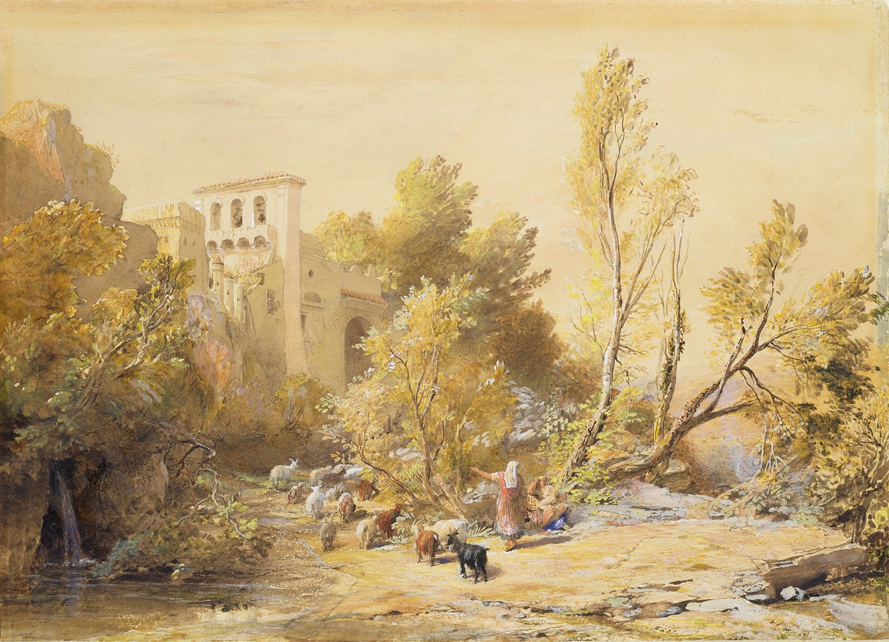 La Vocatella (kağıt üzerinde tuvalet ve gövde rengi) by Samuel Palmer