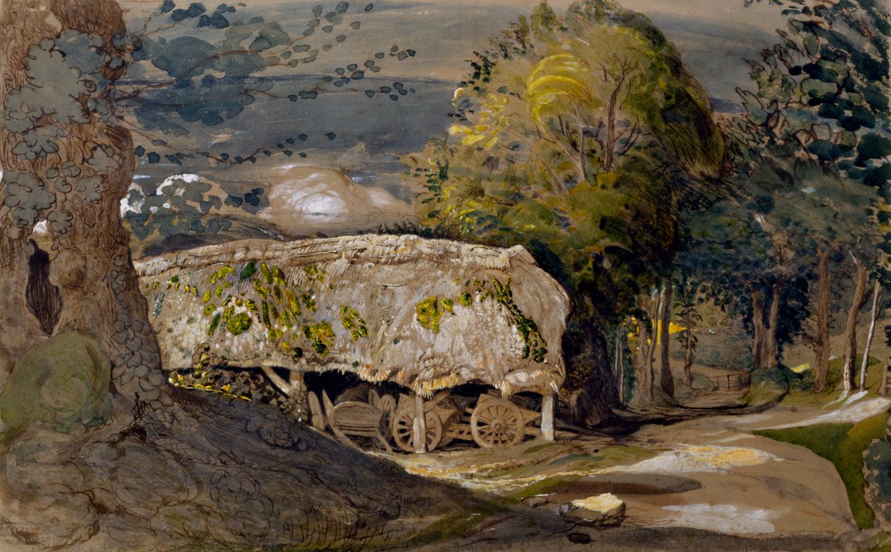 Bir Ahır, Shoreham, Kent ile Manzara by Samuel Palmer
