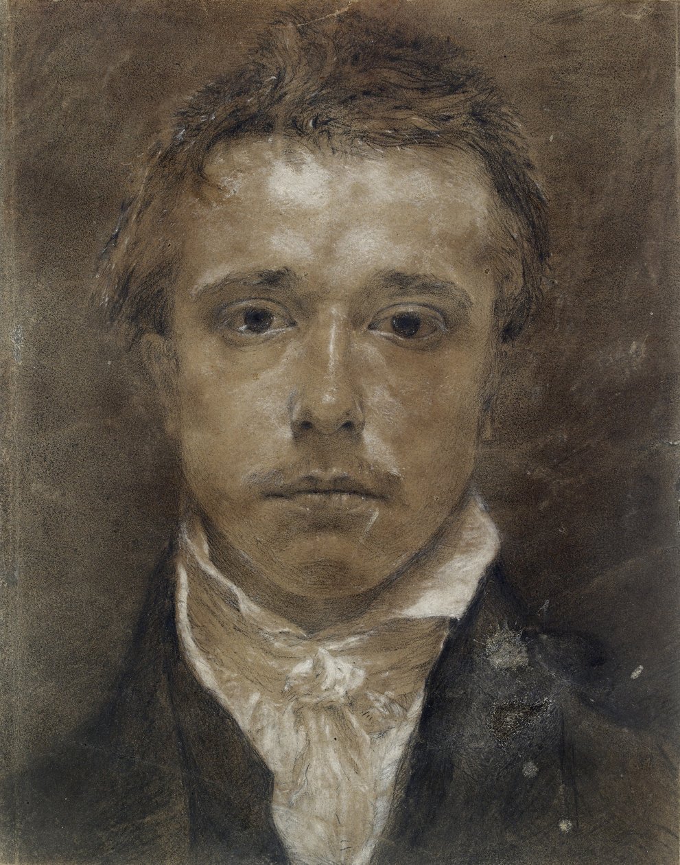 Otoportre, c.1824 (siyah tebeşir, beyazla vurgulanmış, parlak kağıt üzerinde) by Samuel Palmer
