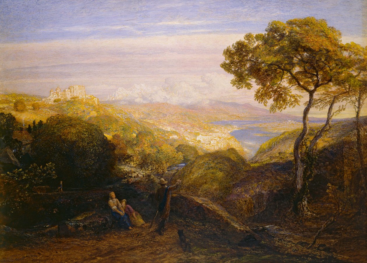 The Prospect, 1864-81 (Arap zamklı suluboya ve gövde rengi, Londra panosunda) by Samuel Palmer