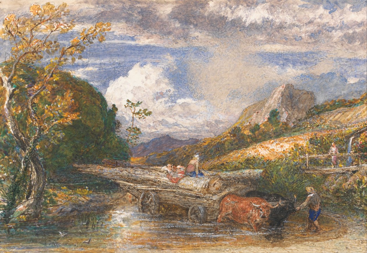 Bir Dereyi Geçen Kereste Vagonu by Samuel Palmer