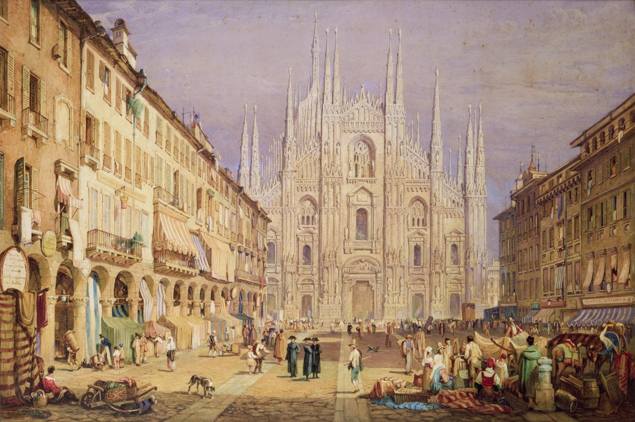 Milano, Katedral Meydanı by Samuel Prout