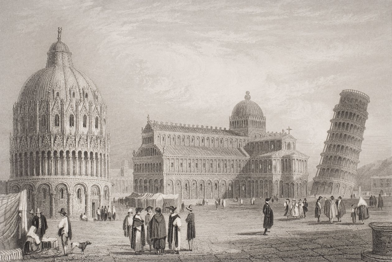 Pisa, William Finden (1787-1852) tarafından kazınmış by Samuel Prout