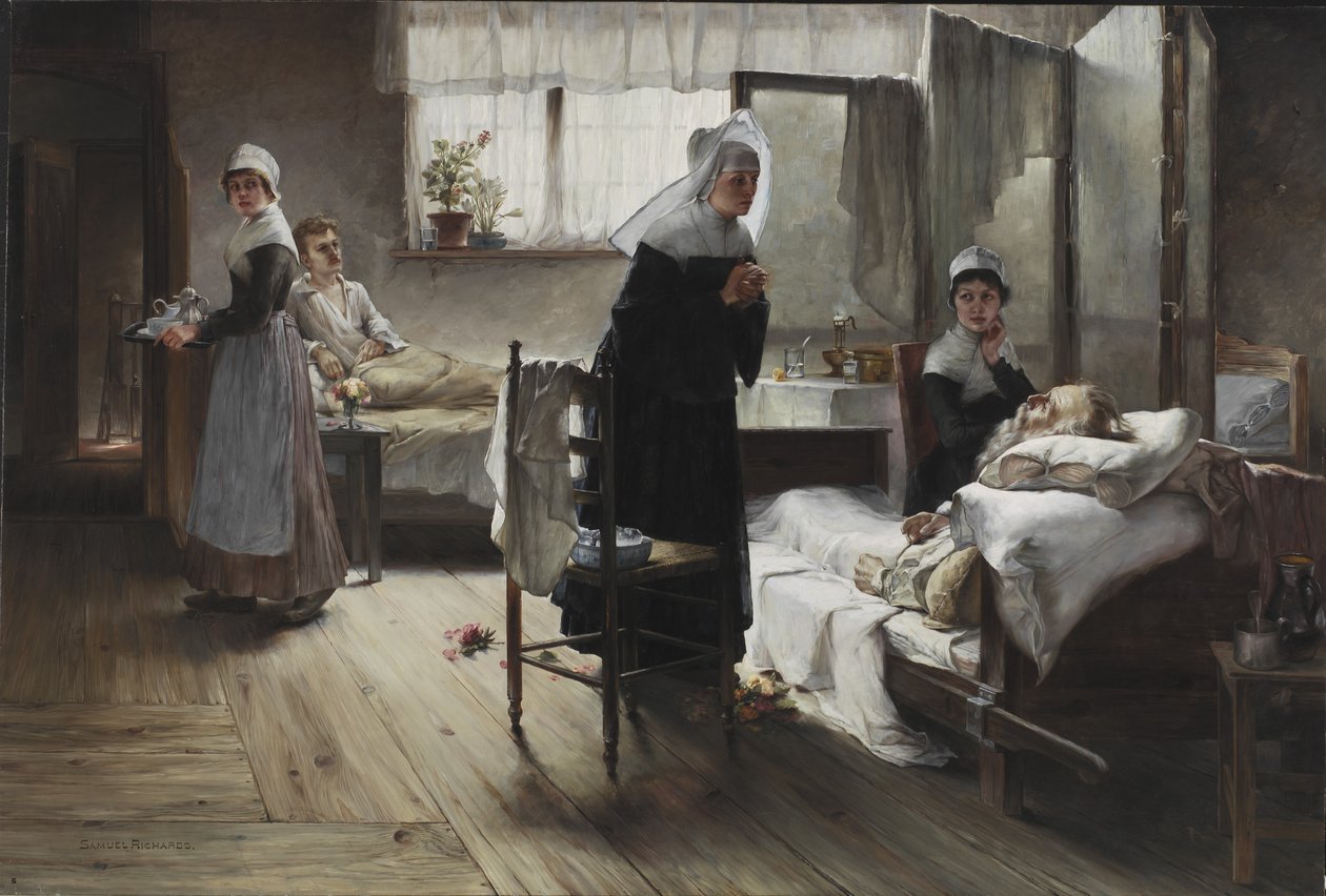 Evangeline, Nişanlısını Hastanede Keşfederken, 1887-89 by Samuel Richards