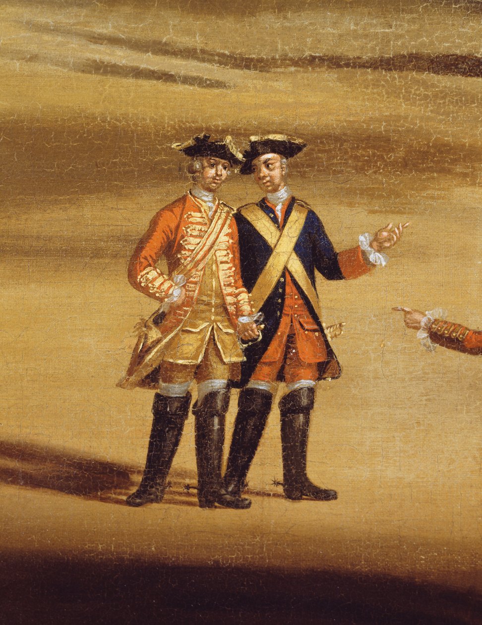 İki subay sohbette, c.1758 tuval üzerine yağlıboya detayı 237617 by Samuel Wale