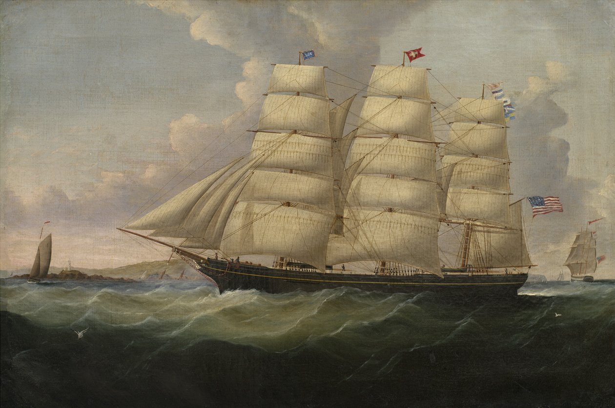 Tüccar Gemisi Robert L. Lane, 1850 tuval üzerine yağlı boya by Samuel Walters