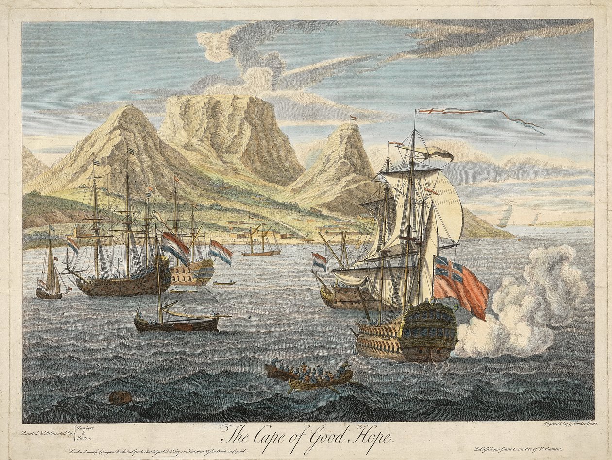Ümit Burnu, pub. C. 1731 (el renkli gravür) by Samuel after and Lambert Scott