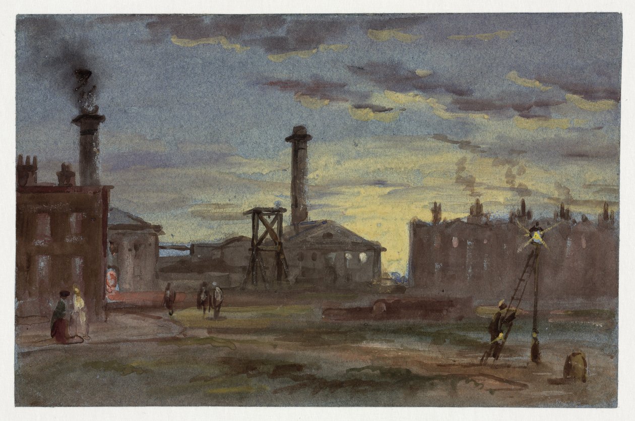 Gün Batımında Gazhaneler, 1850 dolayları by Samuel attr. to Bough