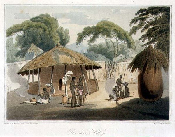 Booshuana Köyü, John Barrow (1764-1848) tarafından William Alexander (1767-1816) tarafından çizilmiş 