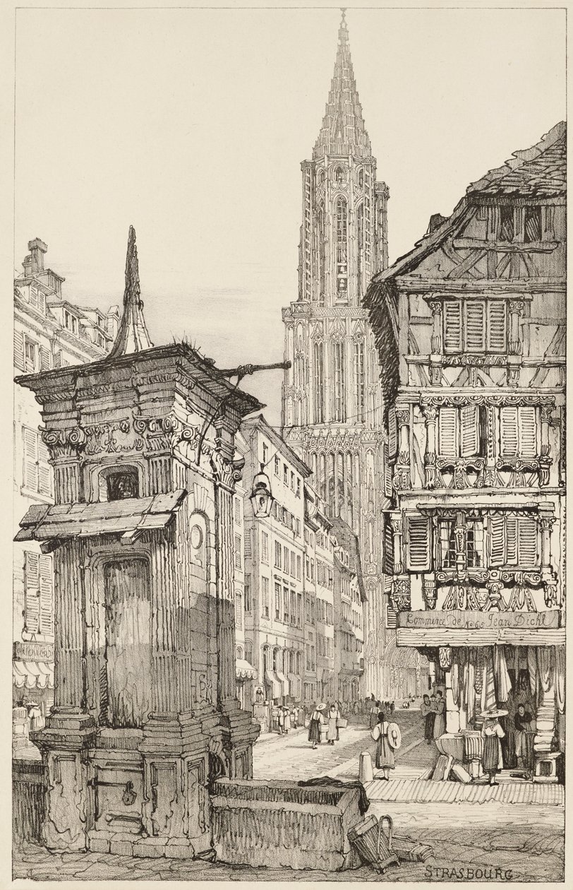 Rue Merciere ve Strasbourg Katedrali