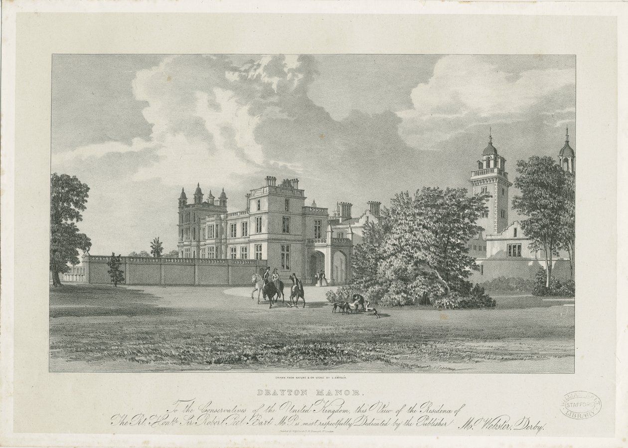 Drayton Bassett - "Drayton Malikanesi": litografi ve [?19. yüzyıl] by Samuel A. Rayner
