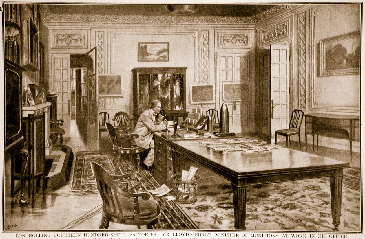 Ondört Yüz Shell Fabrikasını Kontrol Etmek: Bay Lloyd George, Mühimmat Bakanı, İşyerinde, 1914-19 by Samuel Begg