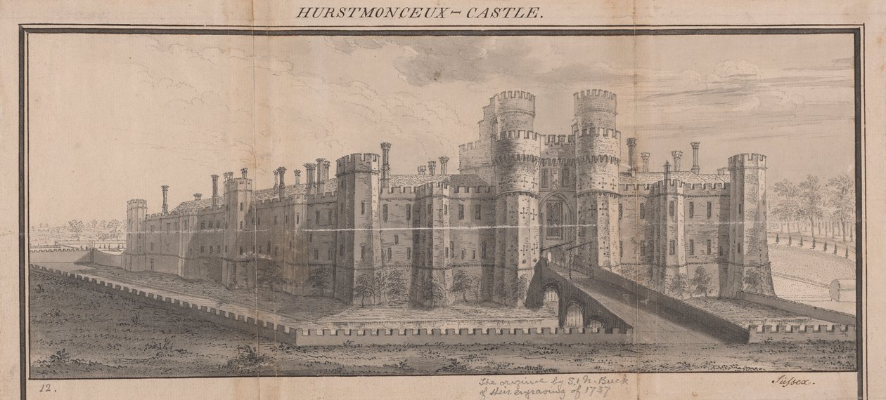 Herstmonceux Kalesi, Sussex by Samuel Buck