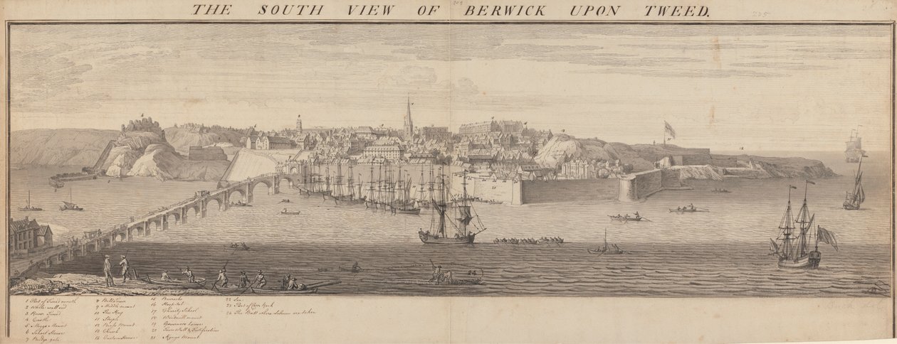 Tweed Üzerindeki Berwick'in Güney Görünümü by Samuel Buck
