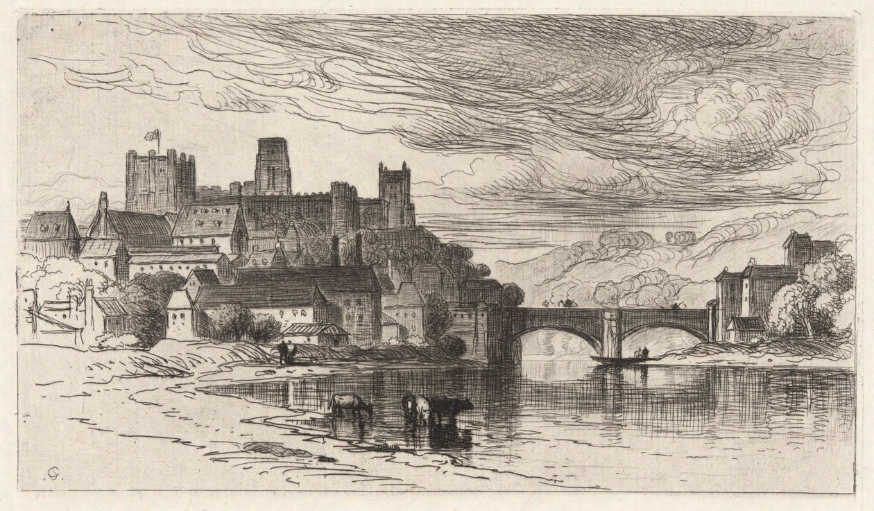 Durham, İngiltere (İhtişam Kale Duvarlarına Düşüyor) by Samuel Colman