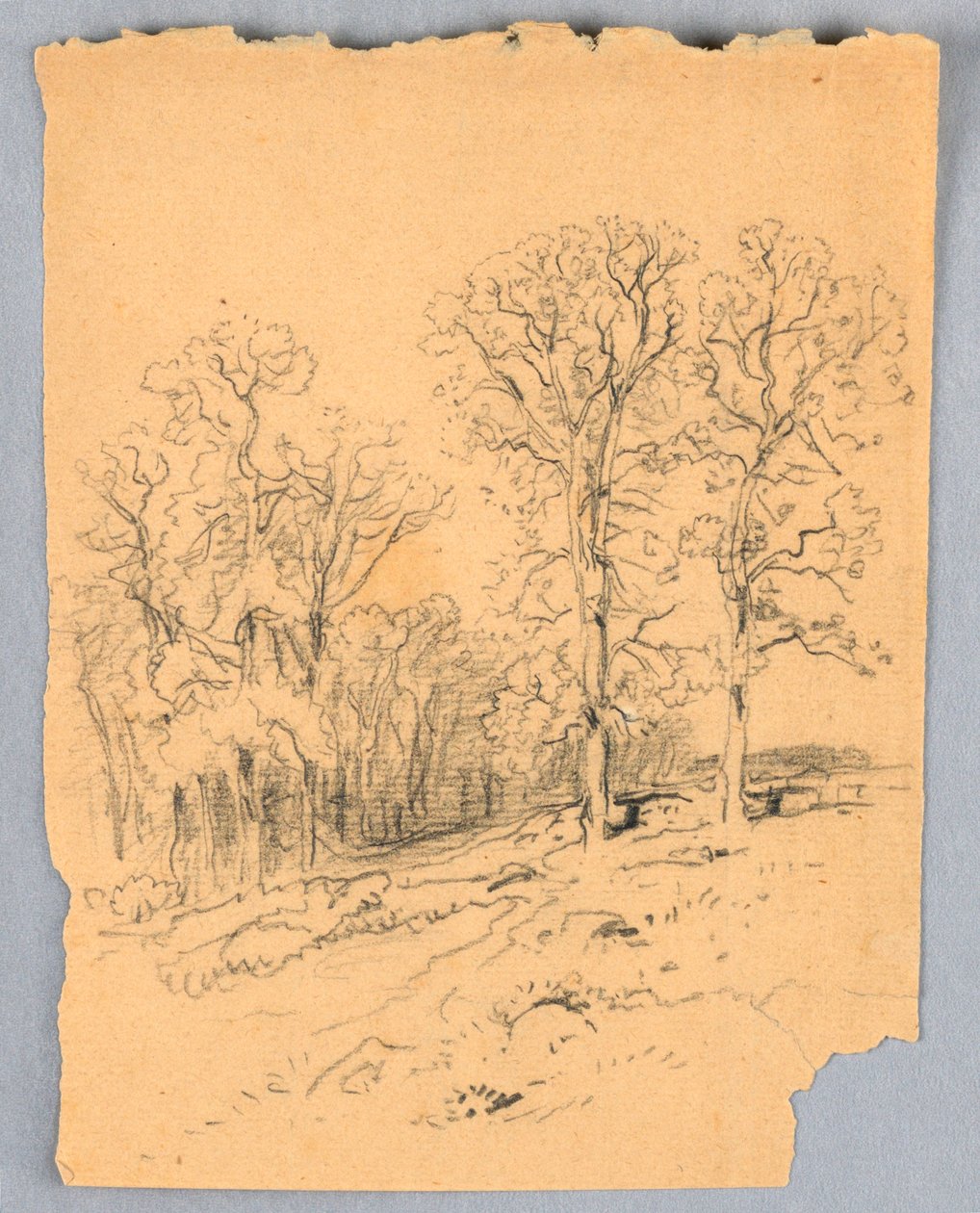 Tepelik Köy Yolu ile Peyzaj Kroki by Samuel Colman