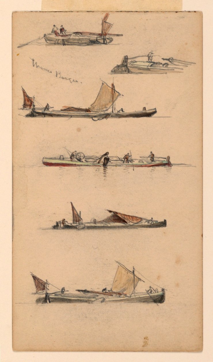 Thames mavnaları by Samuel Colman