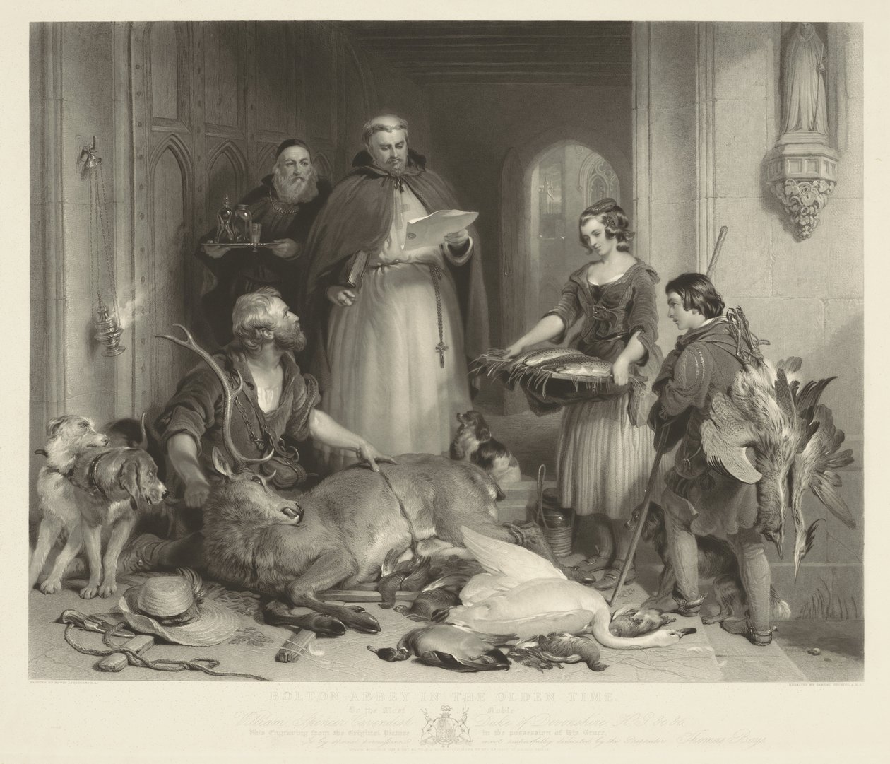 Eski Zamanda Bolton Manastırı. by Samuel Cousins