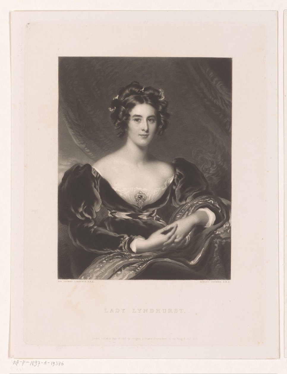 Portret van Sarah Garay Lyndhurst Lady Lyndhurst (nesne üzerindeki başlık) by Samuel Cousins