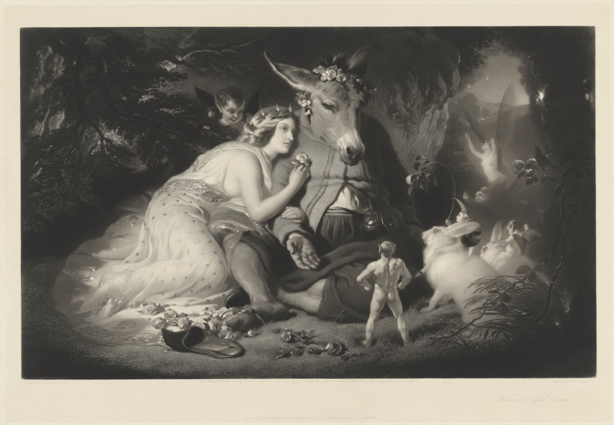 Yaz Gecesi Rüyası by Samuel Cousins after Sir Edwin Landseer